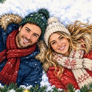 Example portrait for the Christmas in the Snow card design.